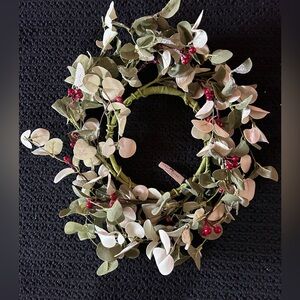 Elegant Green and Red with Holiday Wreath